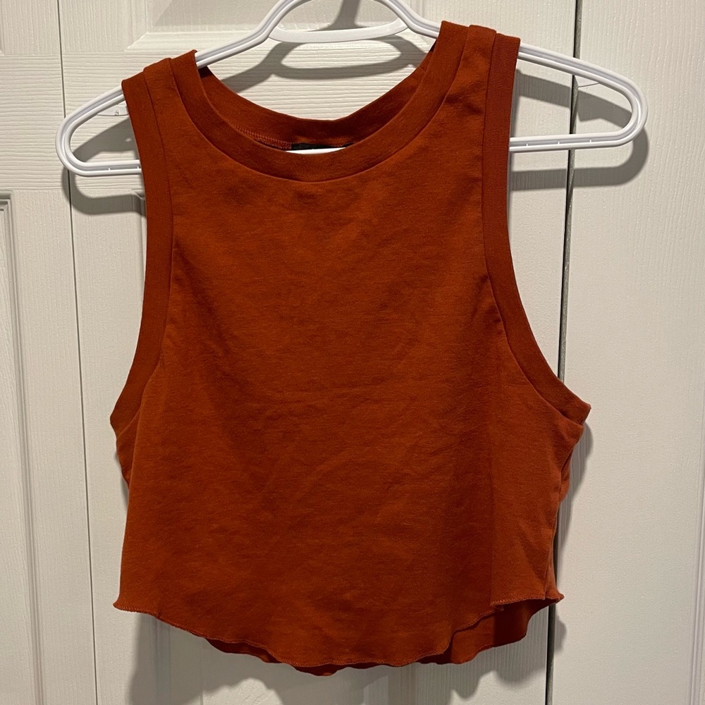 Burnt Orange Cropped Tank Top